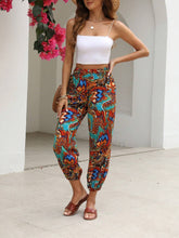 EMERY ROSE Women's Full Printed High-Waist Drawstring Casual Pants For Vacation